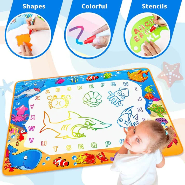 Kids Reuseable Aqua Doodle Water Painting Drawing Mat